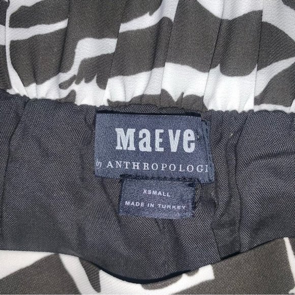 Maeve Pleated Midi Skirt Size XS White Grey Chiffon Abstract Anthropologie Hildi - Picture 9 of 10